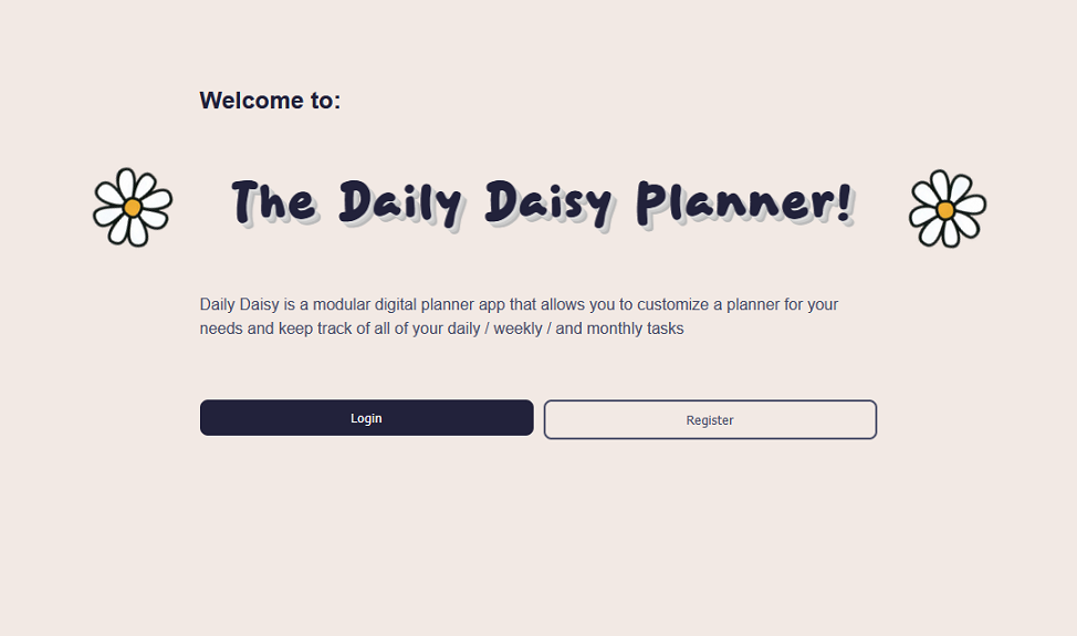 Daily Daisy welcome page